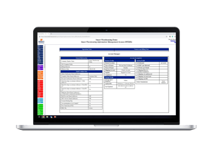Laptop displaying a demo of SWIMS, Smart Warehousing's proprietary warehouse management system