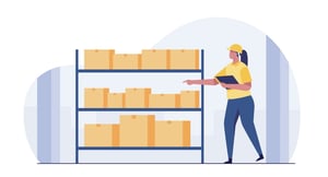 Illustration of a Woman Completing an Inventory Cycle Count - Smart Warehousing
