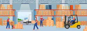 Illustration of What Happens Inside a Warehouse or Distribution Center - Smart Warehousing
