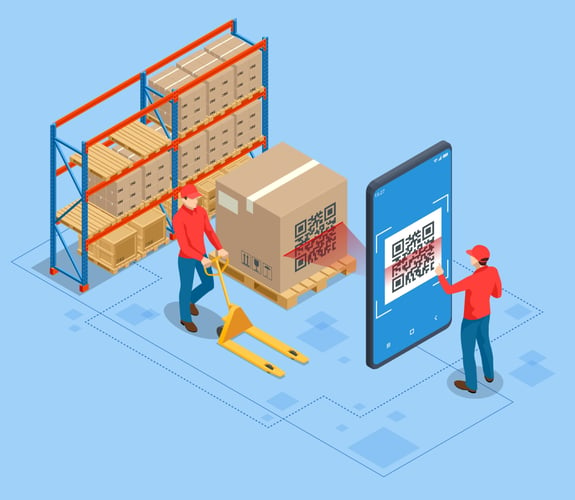 Illustration of a Smart and Automatic Inventory Management System - Smart Warehousing