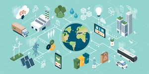 Sustainable Supply Chain Illustration - Smart Warehousing